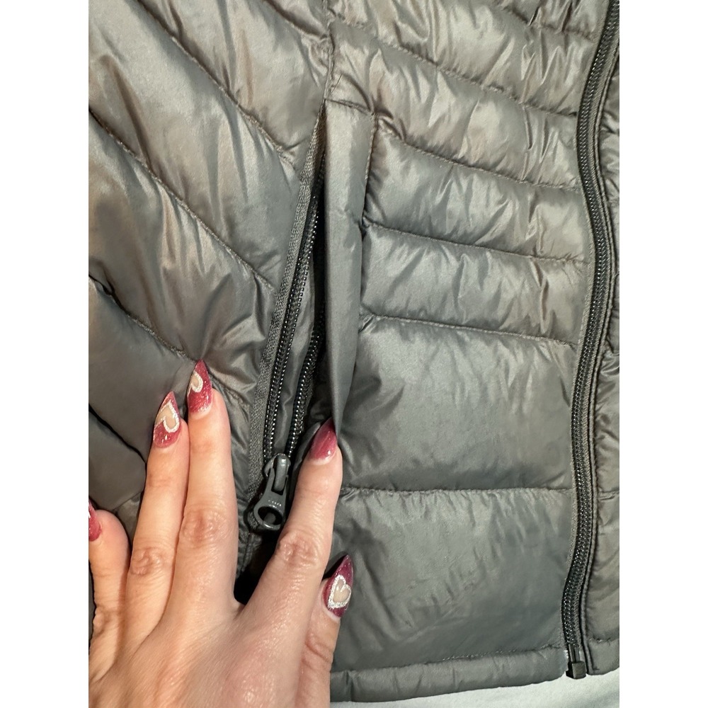 Bernardo Vest Grey Black/Orange Goose Down Puffer Zip Pockets , Size M - Picture 4 of 7